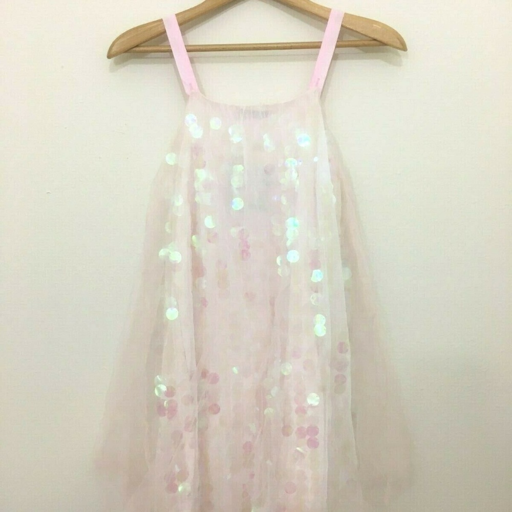 Halabaloo Pink Tulle Metallic Sequin Dress Girl 12 - Picture 2 of 6